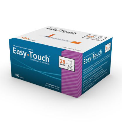 Picture of Insulin Syringe with Needle EasyTouch™ 1 mL 28 Gauge 1/2 Inch Attached Needle Without Safety828155