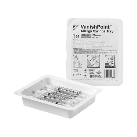 Picture of Allergy Tray VanishPoint® 1 mL 27 Gauge 1/2 Inch Attached Needle Retractable Needle10134