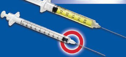 Picture of Syringe with Hypodermic Needle Dose-Saver® 1 mL 22 Gauge 1-1/2 Inch Attached Needle Without SafetyJD+01D2238