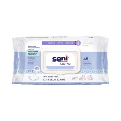 Picture of Rinse-Free Bath Wipe Seni® Care Soft Pack Allantoin / Aloe Vera Unscented 48 CountS-WS48-C11