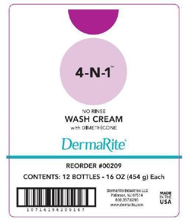 Picture of Rinse-Free Body Wash DermaRite® 4-N-1™ Cream 16 oz. Pump Bottle Fresh Scent00209