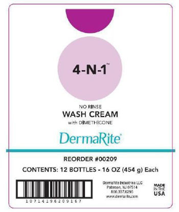 Picture of Rinse-Free Body Wash DermaRite® 4-N-1™ Cream 16 oz. Pump Bottle Fresh Scent00209