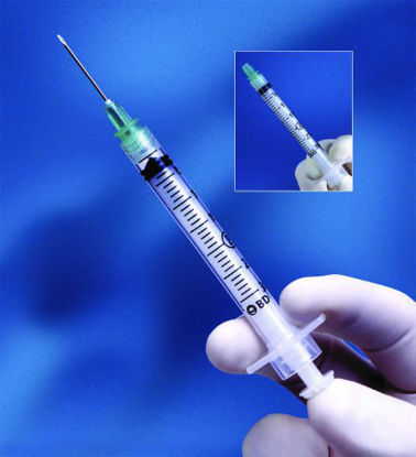 Picture of Syringe with Hypodermic Needle Integra™ 3 mL 25 Gauge 1 Inch Detachable Needle Retractable Needle305270