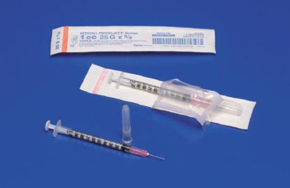 Picture of Tuberculin Syringe with Needle Monoject™ 1 mL 25 Gauge 5/8 Inch Attached Needle Without Safety1180125158