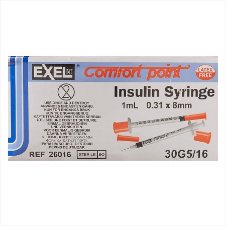 Picture of Insulin Syringe with Needle Comfort Point™ 1 mL 30 Gauge 5/16 Inch Attached Needle Without Safety26016