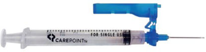 Picture of Syringe with Hypodermic Needle Carepoint™ Safety™ 3 mL 23 Gauge 1 Inch Detachable Needle Hinged Safety Needle35-8202