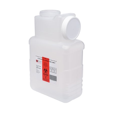 Picture of Sharps Container Leaktight 1.5 Gallon Translucent Base / White Lid Horizontal / Vertical Entry Screw On Lid2201-LPBW