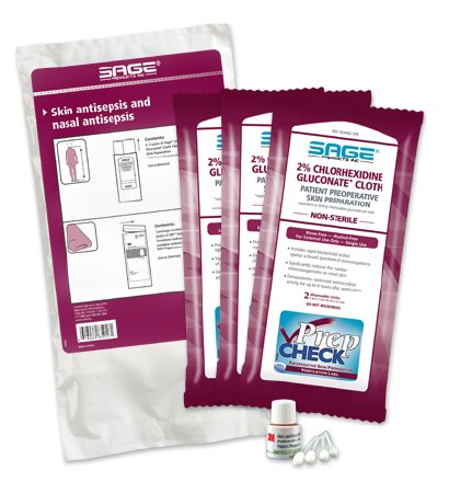 Picture of Skin and Nasal Prep Kit Sage Nose To Toes™ Soft Pack 2% / 5% Strength CHG (Chlorhexidine Gluconate) / Povidone Iodine NonSterile9012