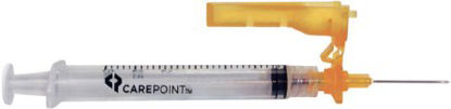 Picture of Syringe with Hypodermic Needle Carepoint™ Safety™ 3 mL 25 Gauge 1 Inch Detachable Needle Hinged Safety Needle35-8201