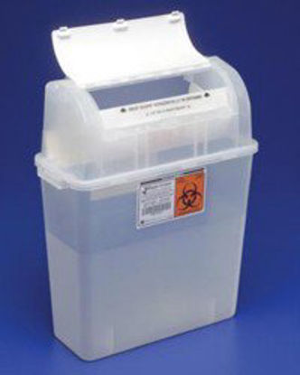 Picture of Sharps Container Sharps-A-Gator™ 12-1/4 H X 11 W X 4-1/4 D Inch 1.25 Gallon Translucent Red Base / Translucent Lid Horizontal Entry Flap Lid31143897