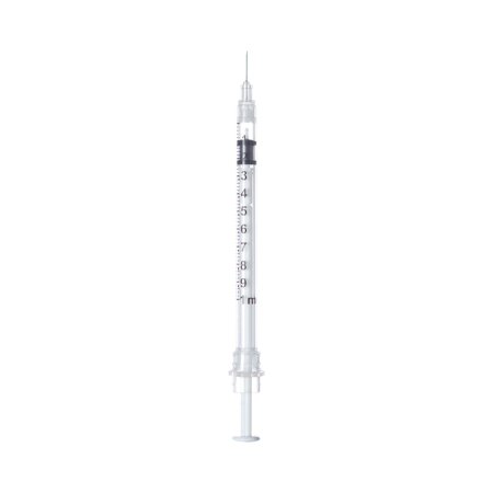 Picture of Tuberculin Syringe with Needle Sol-Care™ 1 mL 30 Gauge 1/2 Inch Attached Needle Retractable Needle100082IM