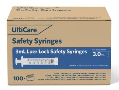 Picture of General Purpose Syringe UltiCare® 3 mL Individual Pack Luer Lock Tip Retractable Safety63014