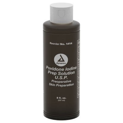 Picture of Skin Prep Solution Dynarex 8 oz. Bottle 10% Strength Povidone-Iodine NonSterile1414