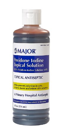 Picture of Skin Prep Solution Major 8 oz. Bottle 10% Strength Povidone-Iodine NonSterile00904110309