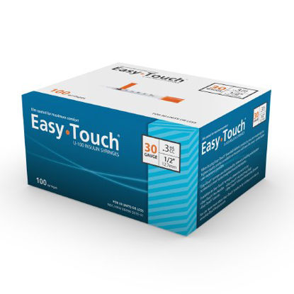Picture of Insulin Syringe with Needle EasyTouch™ 0.3 mL 30 Gauge 1/2 Inch Attached Needle Without Safety830355