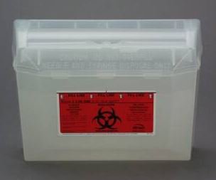 Picture of Sharps Container Wall Safe® 8 H X 11 L X 4-1/4 W Inch 0.75 Gallon Translucent Base / Translucent Lid Horizontal Entry Rotating Lid125 020