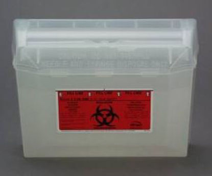 Picture of Sharps Container Wall Safe® 8 H X 11 L X 4-1/4 W Inch 0.75 Gallon Translucent Base / Translucent Lid Horizontal Entry Rotating Lid125 020