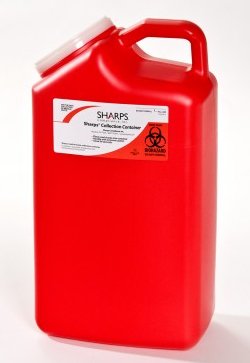 Picture of Sharps Container Pro-Tec® 3 Gallon Red Base / Translucent Lid Vertical Entry Snap On Lid63000-016