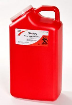 Picture of Sharps Container Pro-Tec® 3 Gallon Red Base / Translucent Lid Vertical Entry Snap On Lid63000-016