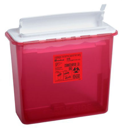Picture of Sharps Container AP Line 13 L X 17-3/10 W X 20-4/5 H Inch 12 Gallon Red Base / White Lid Horizontal Entry Counter Balanced Door LidFGAP50MRC001