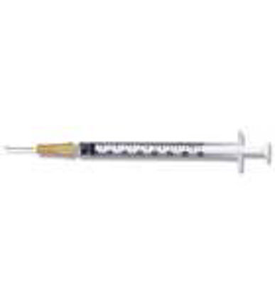 Picture of Insulin Syringe with Needle PrecisionGlide™ 1 mL 26 Gauge 1/2 Inch Detachable Needle Without Safety329652