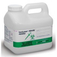 Picture of Sharps Container with Solidifier Isolyser® SMS® WasteWise 9-1/2 H X 6-1/2 W X 9 D Inch 1.5 Gallon Translucent Base / White Lid Vertical Entry Screw On LidSMS4000