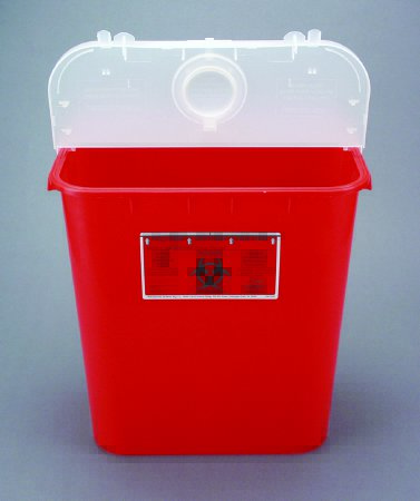 Picture of Sharps Container Bemis™ Sentinel 15-7/8 H X 16-1/2 L X 11-13/16 W Inch 8 Gallon Red Vertical Entry108 030