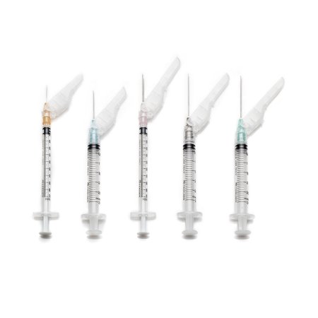 Picture of Syringe with Hypodermic Needle SurGuard® 3 mL 25 Gauge 5/8 Inch Detachable Needle Hinged Safety NeedleSG3-03L2516