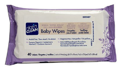 Picture of Baby Wipe Nice'n Clean® Newborn Soft Pack Aloe / Vitamin E / Chamomile Unscented 40 CountQ387S40NY