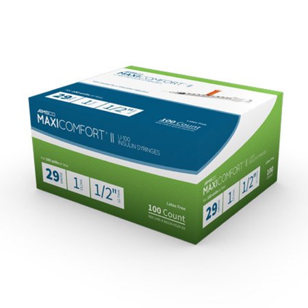 Picture of Insulin Syringe with Needle AIMSCO® 1 mL 29 Gauge 1/2 Inch Attached Needle Without Safety529