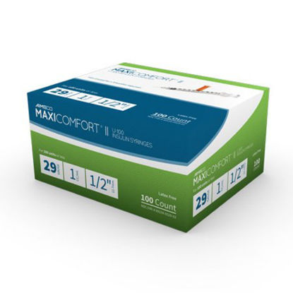 Picture of Insulin Syringe with Needle AIMSCO® 1 mL 29 Gauge 1/2 Inch Attached Needle Without Safety529