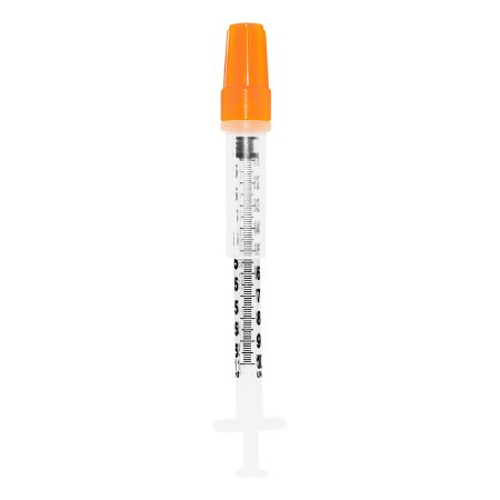 Picture of Insulin Syringe with Needle Sol-Guard™ 1 mL 31 Gauge 5/16 Inch Attached Needle Sliding Safety Needle200091SG