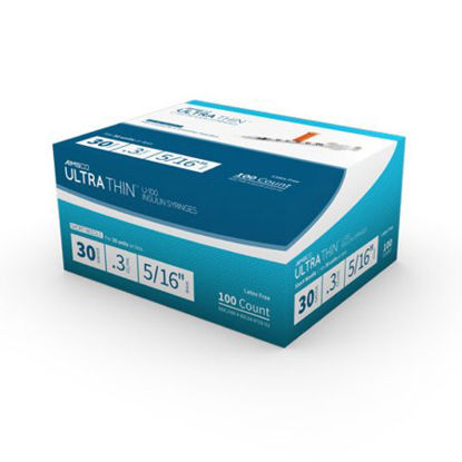 Picture of Insulin Syringe with Needle AIMSCO® 0.3 mL 30 Gauge 1/2 Inch Attached Needle Without Safety722