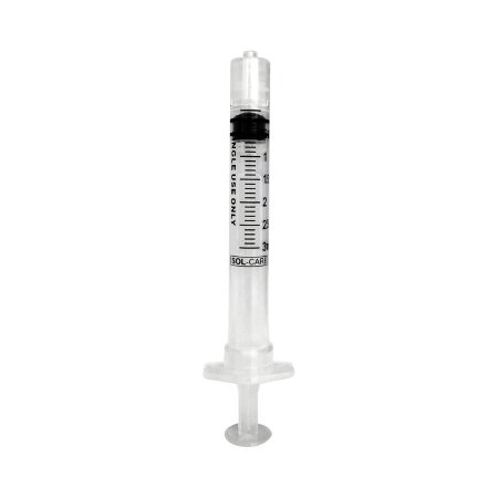 Picture of General Purpose Syringe Sol-Care™ 3 mL Individual Pack Luer Lock Tip Retractable Safety120006IM