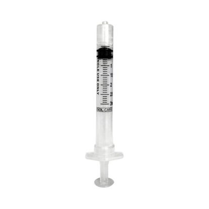 Picture of General Purpose Syringe Sol-Care™ 3 mL Individual Pack Luer Lock Tip Retractable Safety120006IM
