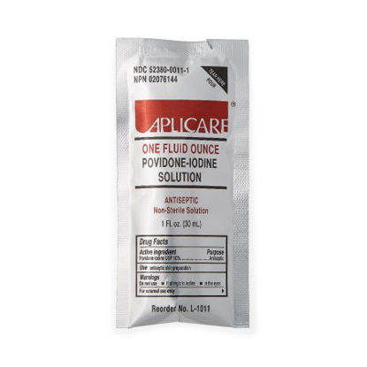 Picture of Skin Prep Solution Aplicare® 1 oz. Individual Packet 10% Strength Povidone-Iodine NonSterileL-1011