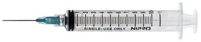 Picture of Syringe with Hypodermic Needle Nipro® 10 mL 21 Gauge 1-1/2 Inch Detachable Needle Without SafetyJD+10L2138-WEI