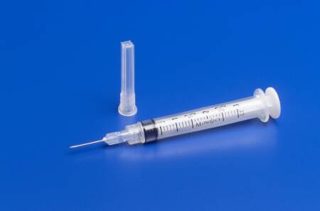 Picture of Syringe with Hypodermic Needle Monoject™ 3 mL 27 Gauge 1-1/4 Inch Detachable Needle Without Safety8881513744