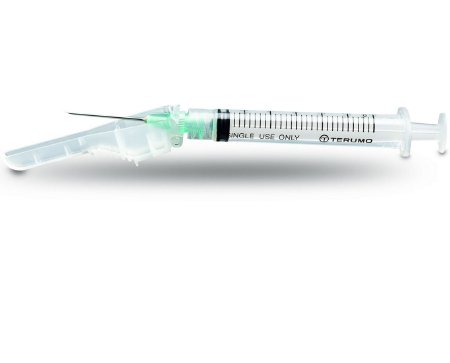 Picture of Syringe with Hypodermic Needle SurGuard® 3 mL 22 Gauge 1 Inch Detachable Needle Hinged Safety NeedleSG3-03L2225