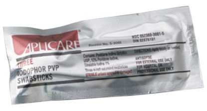 Picture of Impregnated Swabstick Aplicare® 10% Strength Povidone-Iodine Individual Packet Sterile96-7035