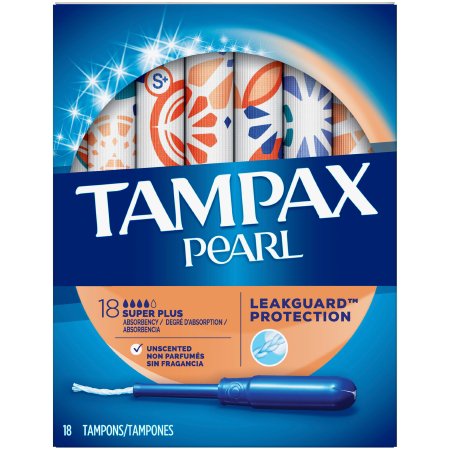 Picture of Tampon Tampax® Pearl Super Plus Absorbency Plastic Applicator Individually Wrapped07301047905