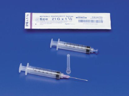 Picture of Syringe with Hypodermic Needle Monoject™ 6 mL 22 Gauge 1-1/2 Inch Detachable Needle Without Safety1181622112