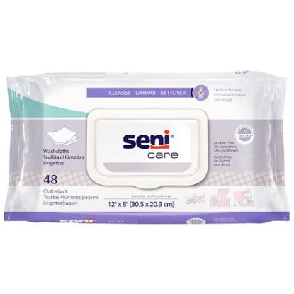 Picture of Rinse-Free Bath Wipe Seni® Care Soft Pack Allantoin / Vitamin E Scented 48 CountS-WA48-C11