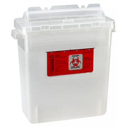 Picture of Sharps Container Bemis™ Sentinel 15 H X 13-7/8 L X 6-7/8 W Inch 3 Gallon Translucent Base / Translucent Lid Horizontal Entry Rotating Lid333 020