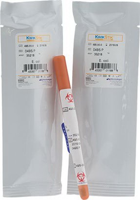 Picture of Quality Control Organism Kwik-Stik™ Staphylococcus Epidermidis, ATCC® 12228™ (MSSE Live Culture Positive Control) Lyophilized Pellet 2 Swabs Tryptic Soy Agar (Soybean Casein Digest Agar), Non-selective Sheep Blood Agar, Standard Methods Agar (Plate Count Agar) or Nutrient Agar0371MSSE
