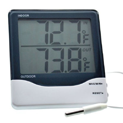 Picture of Digital Thermometer Fahrenheit / Celsius -58° to +158°F (-50° to +70°C) Internal Sensor / External Probe Battery OperatedACC840DIG