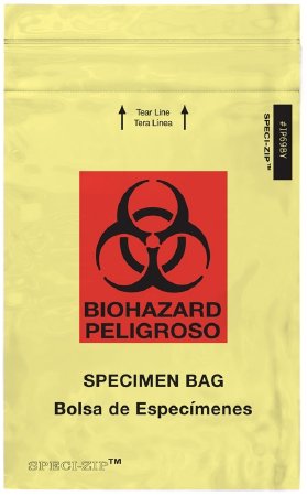 Picture of Specimen Transport Bag with Document Pouch Speci-Zip® 6 X 9 Inch Polyethylene Zip Closure Biohazard Symbol NonSterileIP69BY