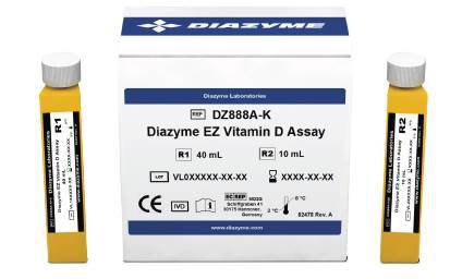 Picture of Reagent Kit Immunoassay / Nutritional Assessment 25-hydroxyvitamin D (Vitamin D) For Automated Clinical Chemistry Analyzers 200 Tests R1: 1 x 40 mL, R2: 1 x 10 mLDZ888A-K