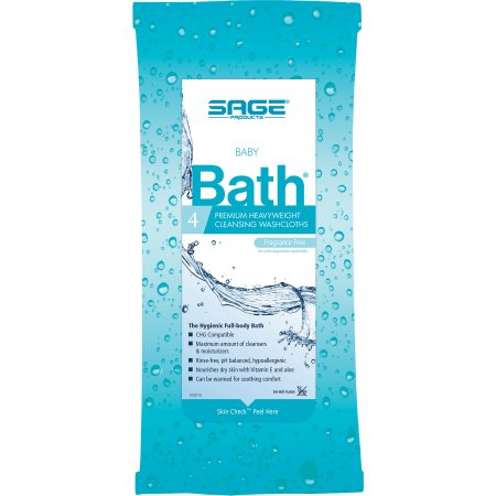 Picture of Rinse-Free Bath Wipe Baby Comfort Bath® Soft Pack Purified Water / Methylpropanediol / Glycerin / Aloe Unscented 4 Count7907