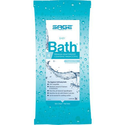 Picture of Rinse-Free Bath Wipe Baby Comfort Bath® Soft Pack Purified Water / Methylpropanediol / Glycerin / Aloe Unscented 4 Count7907